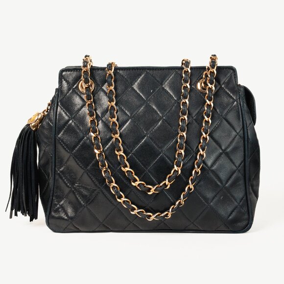 Chanel Vintage Quilted Leather Fringe-Tassel Shoulder Bag - Picture 1 of 11